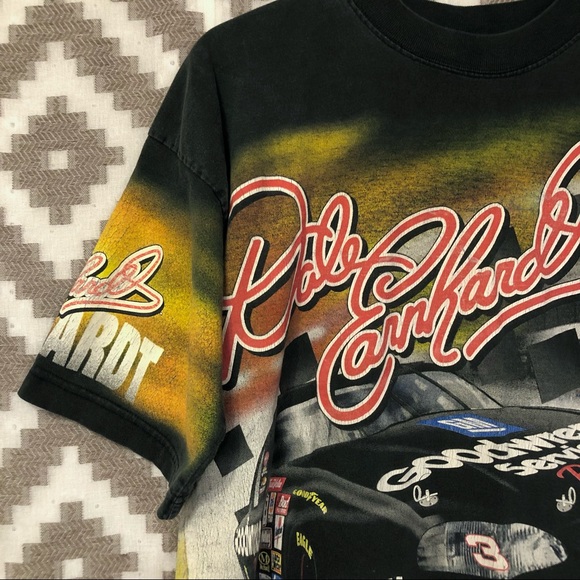 Vintage 90s Chase Authentics NASCAR Dale Earnhardt All Over Print T Shirt - Picture 3 of 8
